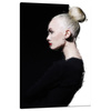 Canvas Print Black and White Woman Hair Bun 80x120 cm
