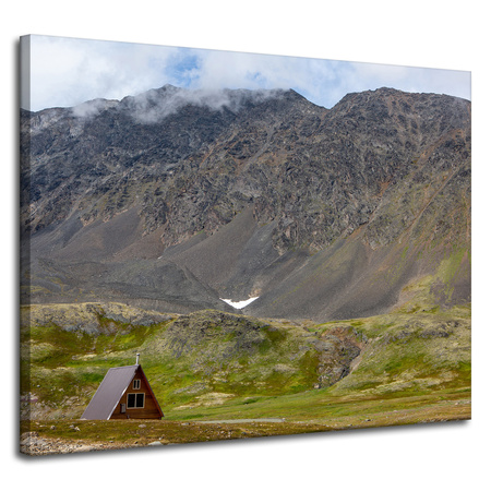 Canvas Print Nature Cottage in the Mountains 100x80 cm