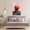 Canvas Print Black Man Flowers Nature 80x120 cm
