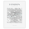 Poster London city map square 40X50 cm + gold frame