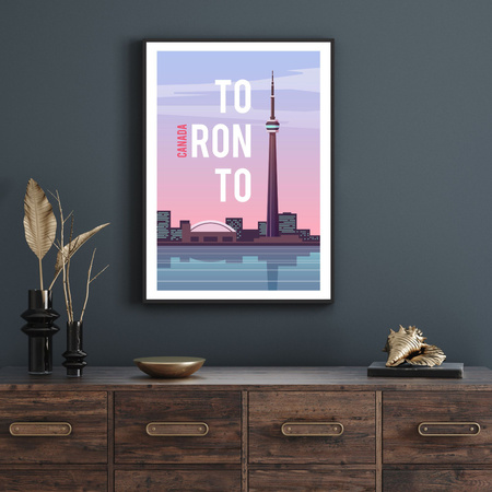 Poster of the City of Toronto 40X50 cm + gold frame