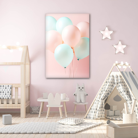 Canvas Print Balloons Pink Blue 80x120