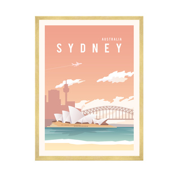 Poster City of Sydney_2 40X50 cm + gold frame