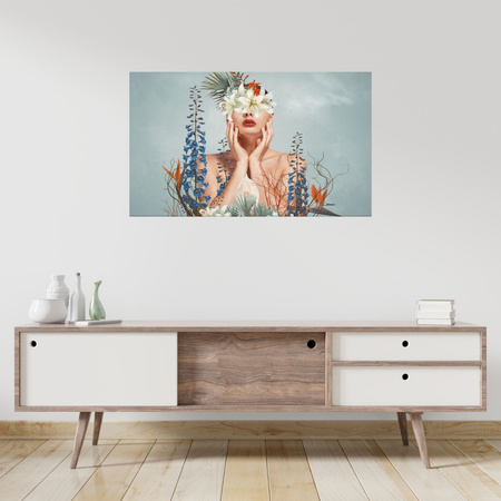 Canvas Print Various Flowers Woman Nature 120x80 cm