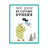 Children's poster We rise by lifting others 40X50 cm + turquoise sea frame