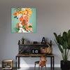 Canvas Print Harmony of Nature Flowers Woman Fruits 90X90 cm