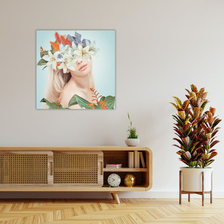 Canvas Print Nature Plants Girl Body 90X90 cm