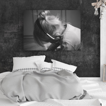 Canvas Print People Girl in Headphones 40x30 cm