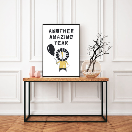 Another amazing year Birthday Poster 50X70 cm + gold frame