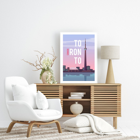 Poster of the City of Toronto 40X50 cm + gold frame