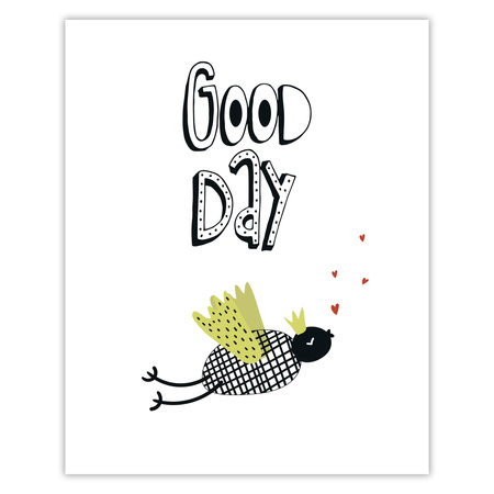 Children's Good day poster 40X50 cm + gold frame