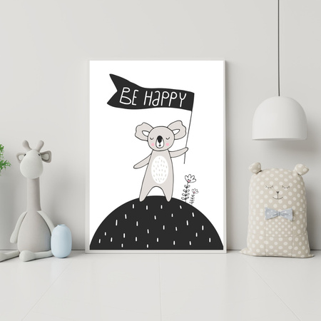Be happy Birthday Poster 40X50 cm + silver frame