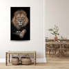 Canvas Print Gray Lion Face Wildness 80x120 cm
