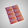 STICKERS with LOGO Rectangular with print Waterproof Text Photo 90x61 mm