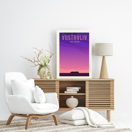 Country Australia poster 40X50 cm + gold frame