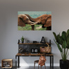 Canvas Print Elephant Couple Close Together Nature Beauty of Nature 100x80 cm