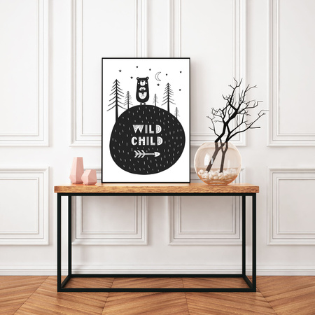 Wild child poster 40X50 cm + gold frame