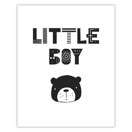 Children's poster Little boy 40X50 cm + gold frame