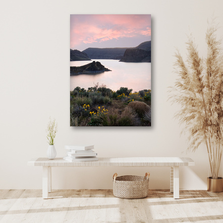 Canvas Print Nature Mountains Water Sky Flowers Plants 80x120