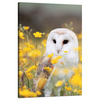 Canvas Print White Owl Flowers Nature Meadow 80x120