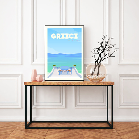 Poster Country of Greece 40X50 cm + gold frame