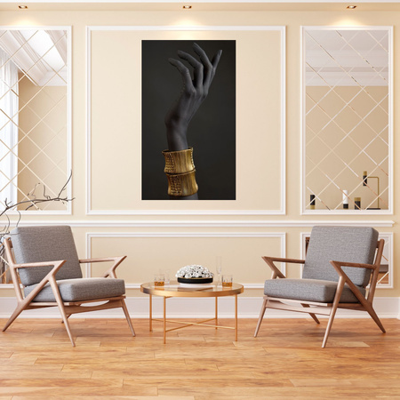 Canvas Print Black Hand Gold Bracelets 80x120 cm
