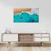 Canvas Print Sailboat Water Waves Shore 100x80 cm