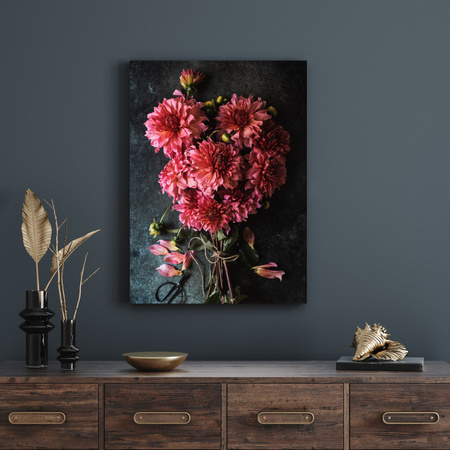 Canvas Print Botany Dahlia Bouquet 30x40 cm