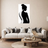 Canvas Print Black and White Woman Art Pose 80x120 cm