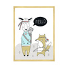 Children's Hello poster 40X50 cm + gold frame