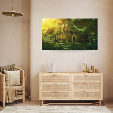 Canvas Print Tree House Oil Art 100x80 cm