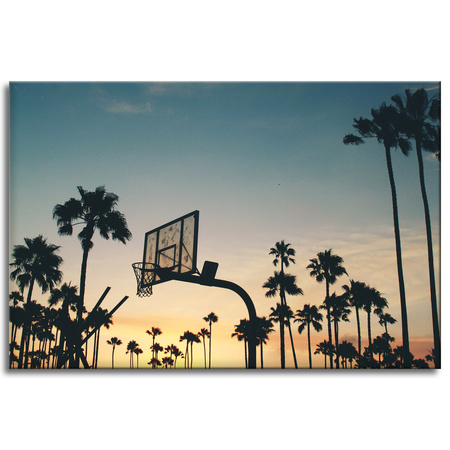 Canvas Print Youth Basketball Sunset 90x60