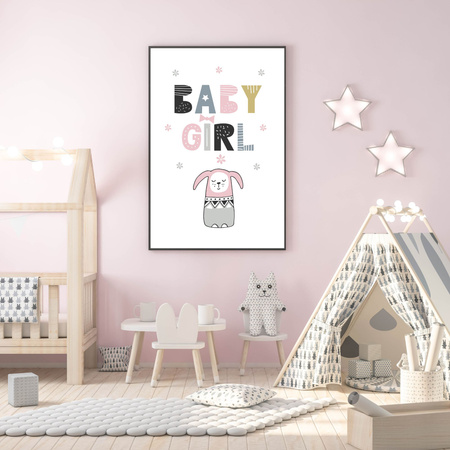 Children's poster Baby girl 40X50 cm + gold frame