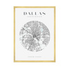Poster Map of Dallas city circle 40X50 cm + gold frame
