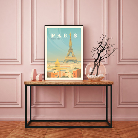 Poster of the City of Paris 40X50 cm + gold frame
