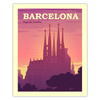 Barcelona City Poster 40X50 cm + gold frame