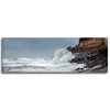 Canvas print Wave crashing against a cliff 120x40 cm