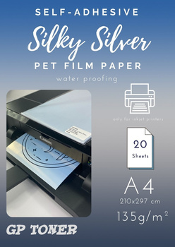 Self-adhesive waterproof paper silver silk A4 PAP-CSF005