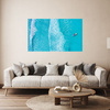 Canvas Print Blue Boat Waves Water Ocean 100x80 cm