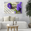 Canvas Print Music Purple Flowers on Score 40x30 cm