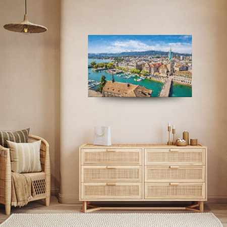 Canvas Print Pastel City Art Summer Landscape 100x80 cm