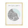 Poster Buenos Aires city map circle 40X50 cm + gold frame