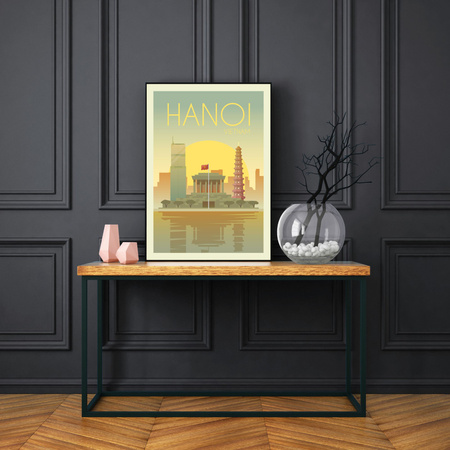 Hanoi City poster 40X50 cm + gold frame
