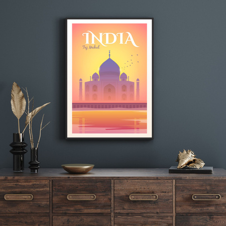 Poster Country of India 40X50 cm + gold frame