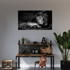Canvas Print Dark Colors Lion Calm 100x80 cm