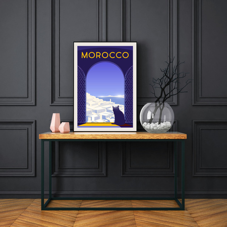 Poster of the State of Morocco 40X50 cm + gold frame