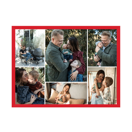 Your photo as a poster 29,7x21 cm + red photo frame