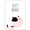 Children's poster Kitten be brave 21X29.7 cm + amaranth frame