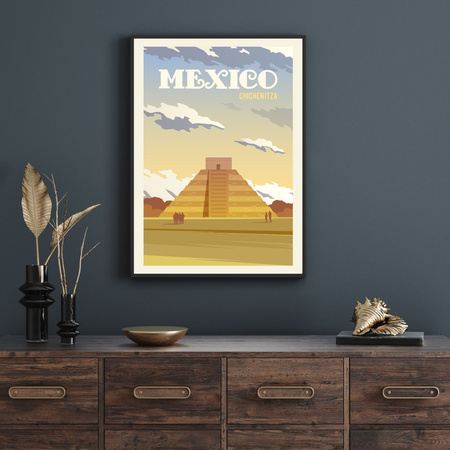 Poster Country of Mexico 40X50 cm + gold frame