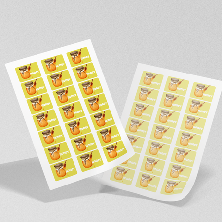 STICKERS with LOGO Rectangular with print Waterproof Text Photo 50x34 mm